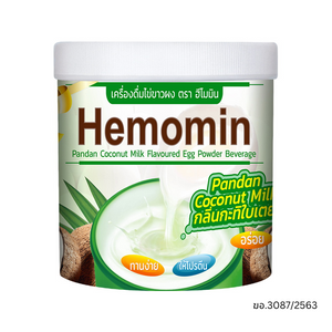 Hemomin ฮีโมมิน เครื่องดื่มไข่ขาวผง กลิ่นกะทิใบเตย (400g.)