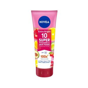 NIVEA Extra Bright 10 Super VitaminS & Skin Foods Body Serum เซรั่มบำรุงผิวด้วยซูเปอร์วิตามินเข้มข้น (180ml.)