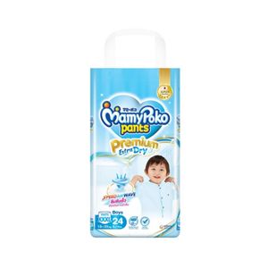 MAMY POKO Pants Premium Extra Dry Boy กางเกงผ้าอ้อมเด็ก พรีเมี่ยม เอ็กซ์ตร้า ดราย ชาย Size XXXL (แพ็ค 24 ชิ้น)