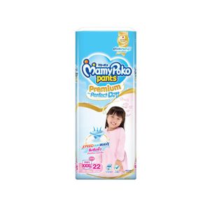 MAMY POKO Pants Premium Extra Dry Girl กางเกงผ้าอ้อมเด็ก พรีเมี่ยม เอ็กซ์ตร้า ดราย หญิง Size XXXL (แพ็ค 24 ชิ้น)