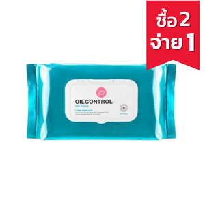 CATHY DOLL Oil Control Wet Tissue ผลิตภัณฑ์ทำความสะอาดผิวหน้า ผิวกาย (100 แผ่น)