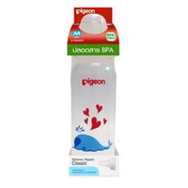 Pigeon ขวดนม PP ลายโมเดิร์น ขนาด 240 มล พร้อมจุกนมคลาสสิค ขนาด M