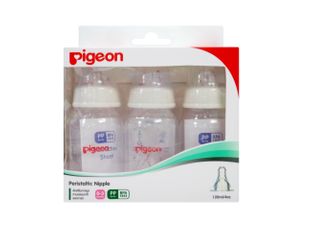 Pigeon ขวดนม PP ขนาด 120 มล พร้อมจุกนมคลาสสิค ขนาด S แพค 3 ชุด